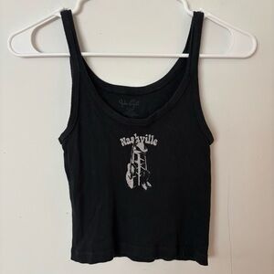 brandy melville black nashville cropped tank top.🖤